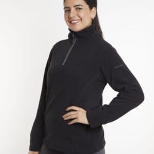 Polar Medio Cierre Clasic Negro Mujer