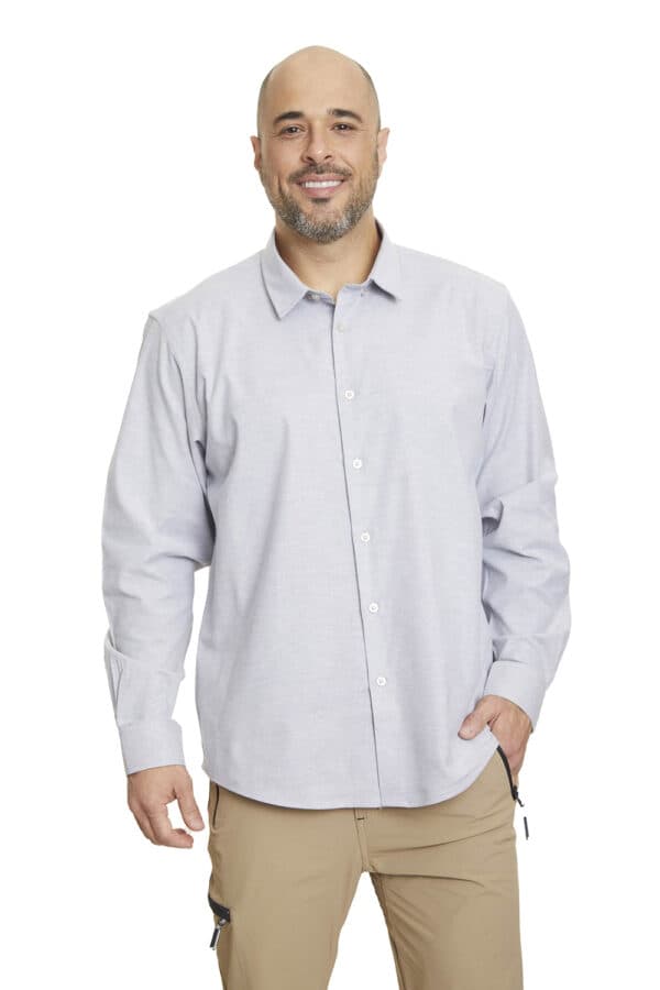 Camisa Dorian Oxford Spandex Gris