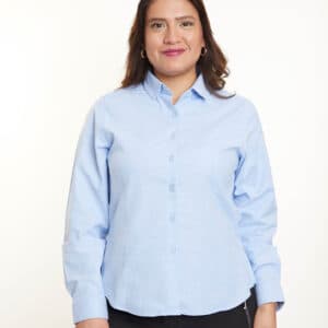 camisa dorian celeste mujer