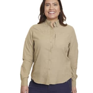 Camisa UV Outdoor Beige Mujer